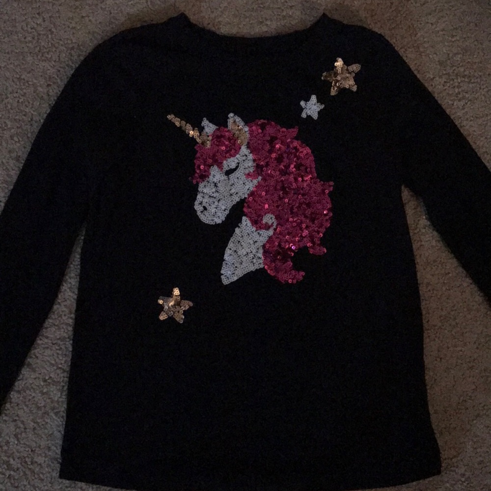 Sequins,unicorn long sleeve shirt